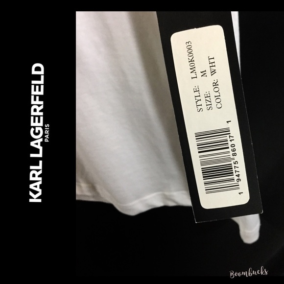 New Karl Lagerfeld Logo Tape Solid T shirt… - Picture 7 of 12